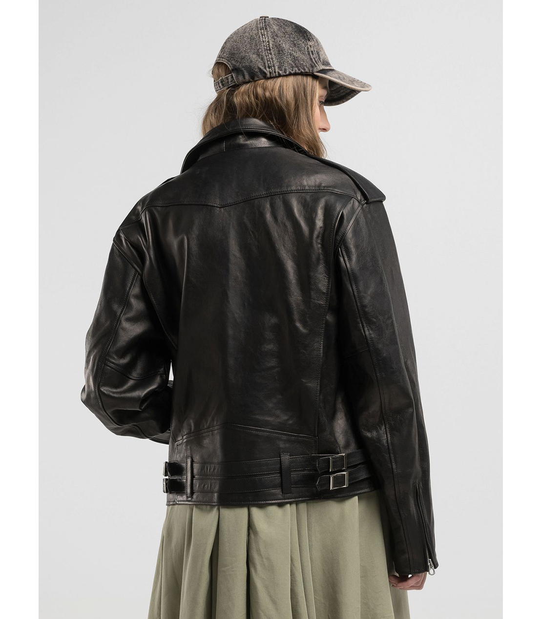 WAXラムレザーバイカージャケット 詳細画像 ブラック 2